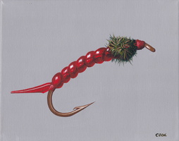 Bloodworm 8x10 acrylic on canvas