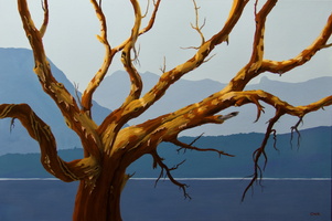 Looking Toward The Coast Mountains - 24"x36" acrylic on canvas